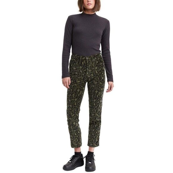 Levi's Jeans Green Camo 4 Waist 27 Stretchy High-Rise Velvet - Picture 6 of 9
